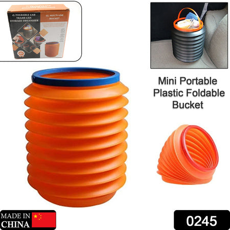 Foldable 4L Collapsible Storage Bucket for Home, Kitchen, Car & Outdoor Use